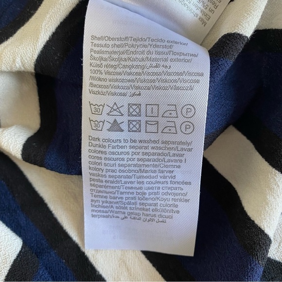 Selected Femme Long Sleeves Shirt Blue and White Stripe Dress Size EU34 - Picture 9 of 11